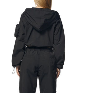 Ropa informal de Invierno para mujer, sudadera recortada con ajuste holgado para correr, conjuntos de sudaderas con capucha, sudaderas con cremallera completa, chándales cortos - Product Image 4