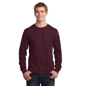 Camiseta Deportiva de Manga Larga de Algodón 100% Premium para Hombre, Cuello Redondo, Ajuste Delgado, Logotipo Bordado Personalizado, Estampado al por Mayor - Product Image 4