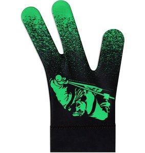 Guante de Snooker Antideslizante de Tres Dedos, Personalizable con Logotipo, Profesional, de Alta Calidad, Diseño Transpirable de Nailon Verde para Jugar al Billar - Product Image 3