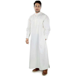 Jubbah Thobes de Alta Calidad con Cuello Tradicional y Diseño Personalizado con Estampado y Bordado para Hombre - Product Image 1