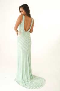 Elegante vestido acampanado con cuello en V característica antiestática para fiestas nocturnas de graduación reuniones informales reuniones nocturnas frente incluido - Product Image 3