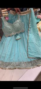 ชุดงานเย็บปักถักร้อยสำหรับเจ้าสาวออกแบบใหม่ lehengas choli กับ dupatta - Product Image 4