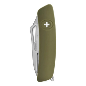 Coltello Tascabile Swiza Allmatt Single Hand SH04R con 12 Funzioni, Verde Oliva - Product Image 3