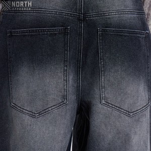 Cheap Streetwear Stack Denim Pantalones Algodón Baggy Stacked Jeans Hombres Pantalones rectos largos Lavado Sólido Primavera Otoño - Product Image 5