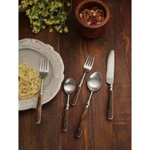 Cuchara con Mango de Madera, Elegante Cubertería de Acero Inoxidable, Perfecta para Comer en Casa, Restaurantes, Hoteles y Decoración de Mesa Rústica - Product Image 4