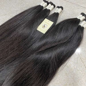 Pelo doble de la mejor calidad, pelo Natural liso, color negro, vietnamita, extremo grueso - Product Image 3