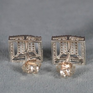 14KT ทองคำขาวกับแล็บต่างหูเพชรตัดกลมสำหรับคู่ของคุณของขวัญเครื่องประดับเพชรสุดหรู - Product Image 3
