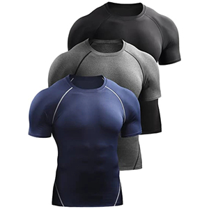 Logo personnalisé chemise de gymnastique hommes vêtements de compression séchage rapide athlétique à manches courtes sport t-shirt Fitness haut de musculation - Product Image 1