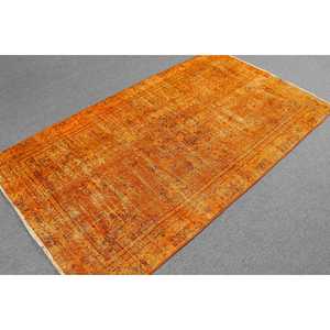 Tapis turc 3,7 x 6,6 pieds, tapis vintage, tapis à imprimé animalier orange - Product Image 2