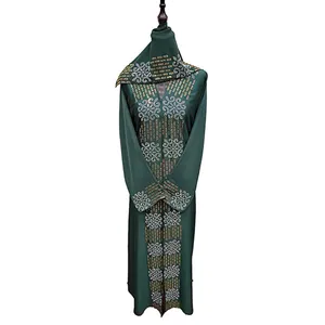 Abaya for Women - Bahira Stone Flower Design with matching Sheila