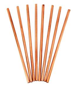 Paille à boire en cuivre écologique, paille droite en cuivre massif, pailles à boire en cuivre réutilisables, paille en métal cuivre uni - Product Image 1