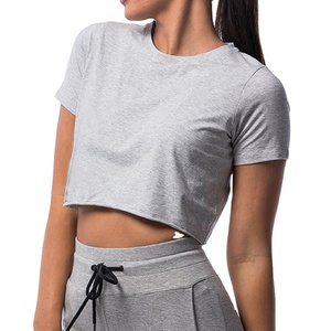 Camisetas Cortas para Mujer, Nueva Colección OEM, 100% Algodón, Secado Rápido, Transpirables, Ropa Deportiva, Yoga, Entrenamiento, Manga Corta 2026 - Product Image 5