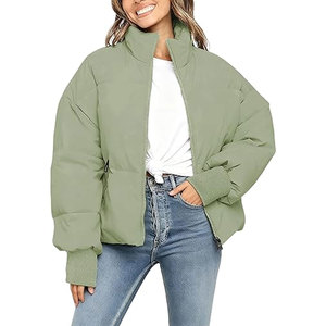 Chaqueta de Moda Urbana para Mujer, Chaqueta Corta Acolchada, Abrigo de Invierno Cálido y Acolchado para Mujer - Product Image 1