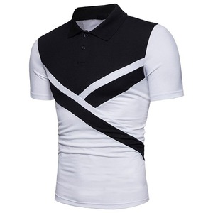 Chemises à manches courtes respirantes avec logo personnalisé uni pour hommes polyester/coton grande taille - Product Image 2