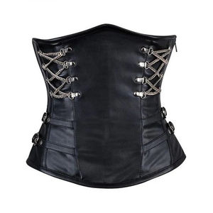Women Genuine Leather Corset Top Crop Bustier <b>Bra</b> Corset Tops Female Trendy Wholesale Corsets Pour Body Shaping Pu Leather Top - Product Image 1