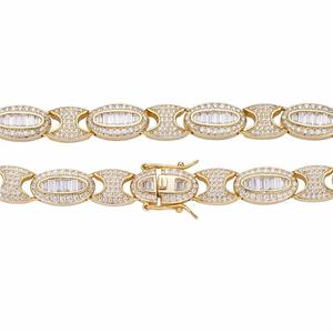 สร้อยคอและสร้อยข้อมือเพชรทองคำขาว 14K สำหรับผู้ชาย คุณภาพสูง เพชรโมอิสซาไนต์ VVS ระดับพรีเมียม สร้อยคิวบาลิงค์ หรูหรา สวยงาม - Product Image 5