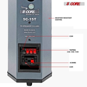 Altavoces de Exterior de 5 Núcleos, Estéreo, de Pared, 100W Pico, Sistema de Audio Pasivo para el Hogar - Product Image 3