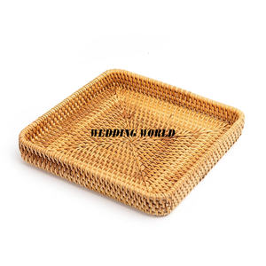 Mayorista de bandeja de servicio de ratán Plato de mesa de diseño personalizado Forma ovalada elegante clásica Venta al por mayor Nueva bandeja de ratán - Product Image 6