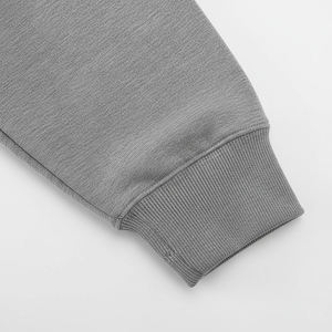 Sweat à capuche surdimensionné pour homme, gris uni, 100 % coton, doublé, anti-boulochage, avec logo personnalisé, collection hiver 2026, le plus vendu - Product Image 4