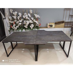 Mesa de Centro Minimalista Moderna para 4 Personas HBMN018 240x140cm con Tapa Curva de Madera de Caucho con Estilo Melamina para Muebles de Oficina - Product Image 6