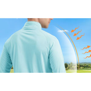 T-shirt à manches longues pour homme, coupe ajustée, en spandex/polyester, de haute qualité, avec logo personnalisé, tissu tricoté rayé décontracté pour l'extérieur - Product Image 6