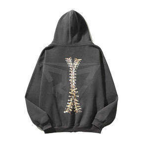 Meilleurs sweats à capuche pour hommes, personnalisables avec logo, impression DTG, en polyester et coton molletonné, design uni avec fermeture éclair, pour l'hiver, taille adulte - Product Image 2