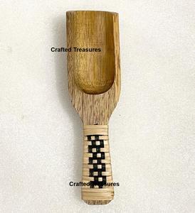 Latest Design Wooden small <b>spoons</b> Scoops Spices With rattan Woven Design Handle <b>Measuring</b> <b>Spoons</b> Housewarming Kitchen utensils - Product Image 6
