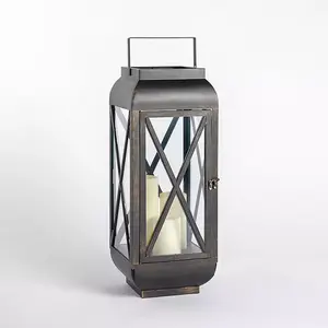 Farol de Metal Negro de Lujo al por Mayor, Farol de Metal Decorativo Resistente al Calor Hecho a Mano para el Hogar, Villas y Eventos - Product Image 1