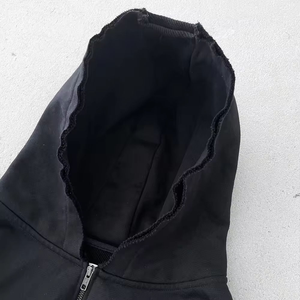 Sudadera con Capucha para Hombre, 100% Algodón, Lavado Ácido, Corte Cuadrado, Impresión Digital Personalizada, Diseño de Cremallera con Pedrería, Ecológica, para Primavera - Product Image 2