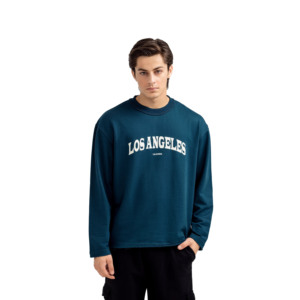 Sweat-shirt à col rond imprimé avec logo personnalisé pour hommes Pull-over d'hiver en coton uni avec design et logo personnalisés - Product Image 2