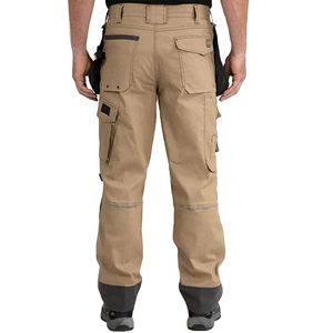 Pantalon de travail en toile robuste pour hommes, haute qualité, double genou avec coussinets de combat, plusieurs poches, décontracté, taille moyenne, vente en gros - Product Image 6
