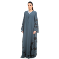 Abaya Traditionnelle Islamique Respirante et Légère en Polyethersulfone pour Femme, Longue, Longueur Cheville, Col Montant, Style Vintage, pour la Prière
