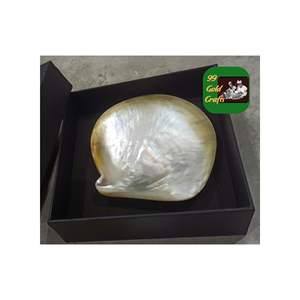 PLAT EN NACRE BLANCHE FAIT À LA MAIN PLAQUE RONDE DU VIETNAM POUR SERVIR AU CAVIAR PREMIUM ET PRÉSENTATION DE TABLE DÉCORATIVE - Product Image 2