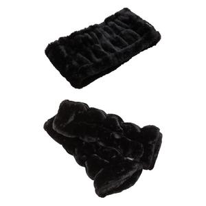 SDS Boappa Conjunto de 2 piezas de moda Negro/Rojo vino Cuello y calentador de piernas largas Patrón de punto 100% Poliéster - Product Image 1