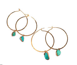 ต่างหูห่วงดิบพลอยคาลซิโดนีสุดเจ๋งเครื่องประดับประมาณ15มม. สำหรับเครื่องประดับรักษาออร่าวันปีใหม่สำหรับผู้หญิง - Product Image 4