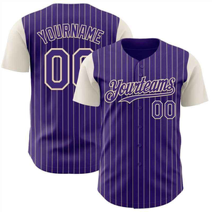 Maillot de baseball et de softball personnalisé en polyester respirant avec un design rayé, nom de l'équipe, numéro, uniforme sportif pour toutes les saisons - Product Image 3