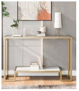 Table console RustRoot décoration de la maison fabriquée en inde Table ronde en métal doré Table ronde de qualité supérieure - Product Image 2