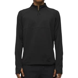 Jersey con cremallera de cuarto para hombre, jersey con media cremallera sólida, sudadera atlética de manga larga para hombre, camisetas de Golf con cuello simulado para hombre, tendencia OEM - Product Image 2