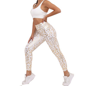 Leggings de yoga tricotés respirants taille haute pour femmes avec imprimé léopard Design Workout Sports Fitness Running Leggings-Vente en gros - Product Image 5