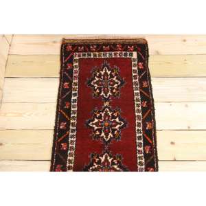 Tapis de 1,5 x 3,2 pieds, tapis turc vintage, tapis à imprimé animal rouge - Product Image 3