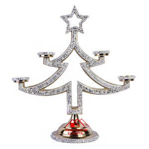 ชุดเชิงเทียน3รูปต้นไม้ของตกแต่งคริสต์มาสอุปกรณ์ตกแต่งบ้านสุขสันต์วันคริสต์มาสแกะสลักแบบโบราณ - Product Image 3