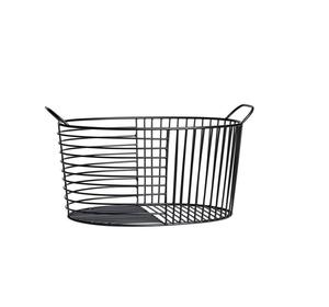 Cesta de alambre de hierro con acabado de recubrimiento en polvo negro de calidad de lujo tamaño estándar diseñado personalizado para utensilios de cocina - Product Image 1