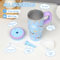 Desain Kustom Mug Kopi Termos Stainless Steel Watersy 14oz Baru, Botol Air Tumbler Lucu dengan Pegangan dan Tutup
