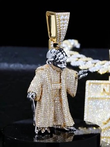 Collier pendentif en argent sterling avec chaîne, motif de dessin animé 3D hip-hop pour homme, nouveau modèle 2025, avec boîte cadeau personnalisée - Product Image 6