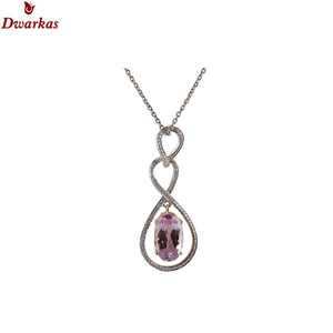 Collier pendentif en argent sterling 925 léger de haute qualité avec améthyste CZ multi-pierres précieuses bijoux - Product Image 1