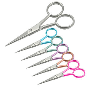 Petits ciseaux droits et incurvés en acier inoxydable pour sourcils et cils Ciseaux pour couper la barbe et la moustache - Product Image 6