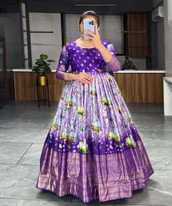 Atractivo algodón oro Zari estampado trabajo listo para usar vestido Festival desgaste precio al por mayor prenda étnica - Product Image 2