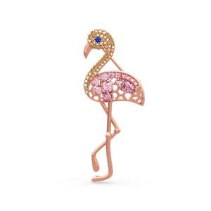 Broche en argent sterling plaqué avec motif flamant rose Jeulia Fiery Passion, cadeau - Product Image 1