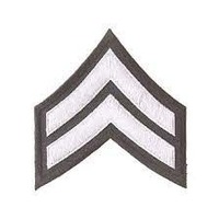 Écusson brodé fait main en caoutchouc à coudre, haute qualité, personnalisable, en tissu chenille bleu, étoile de sergent en relief