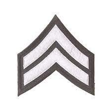 Handmade Embroidered Iron Sew-On Patch Badge Blue Chenille Fabric Sergeant Chevrons Star with PVC <b>Plastic</b> and <b>Bead</b> Decoration - Product Image 6
